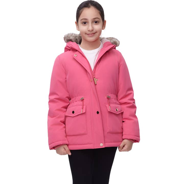 Rokka & Rolla - Wholesale Parka - Kids - Girls' Hooded Parka Jacket Fleece Lined Winter Coat26