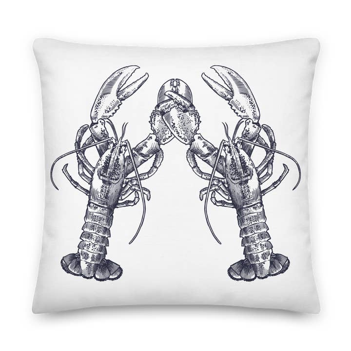 Coussin Nauti Love Lobster Premium pour la vente par The Happy Fun Shop