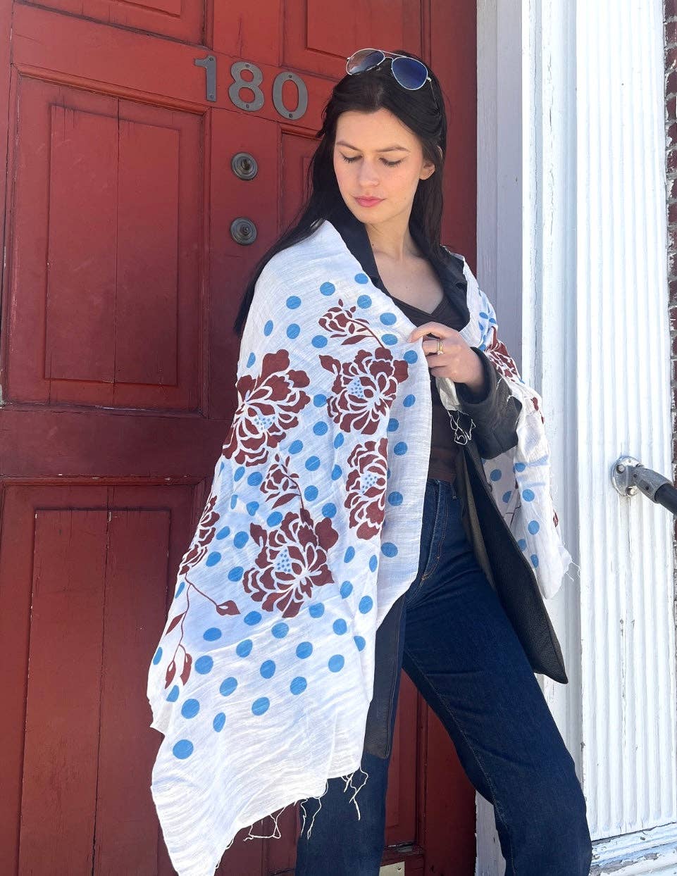 Wooven - Wholesale Scarf - Women's - Screen Printed Silk Blend Scarves in 13 colors and patterns, hand printed in Vietnam6