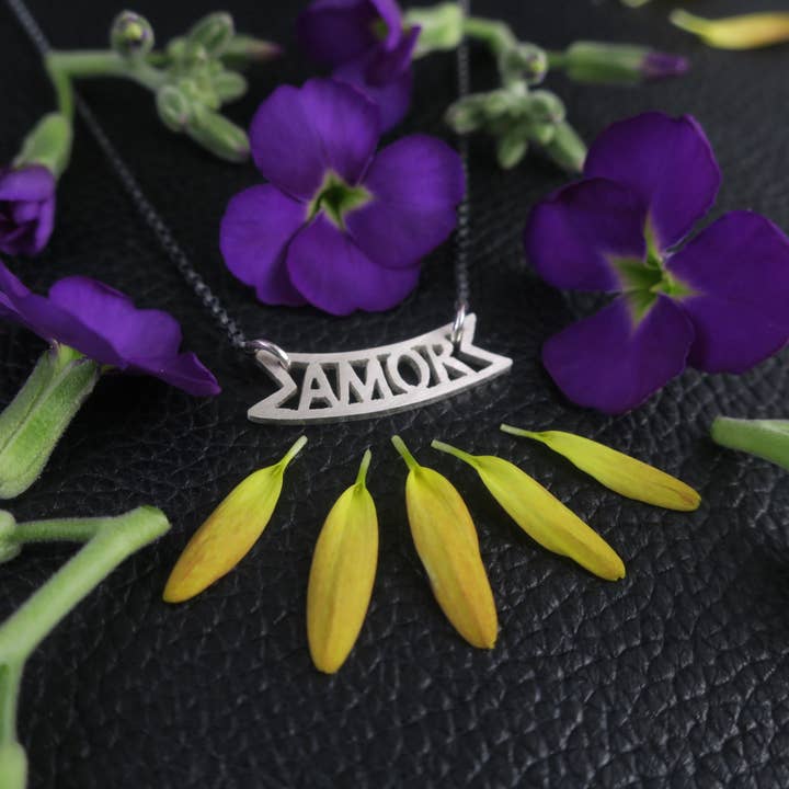 Kalai Jewelry - Wholesale Pendant/Charm Necklace - Papel Picado Amor Necklace 16"