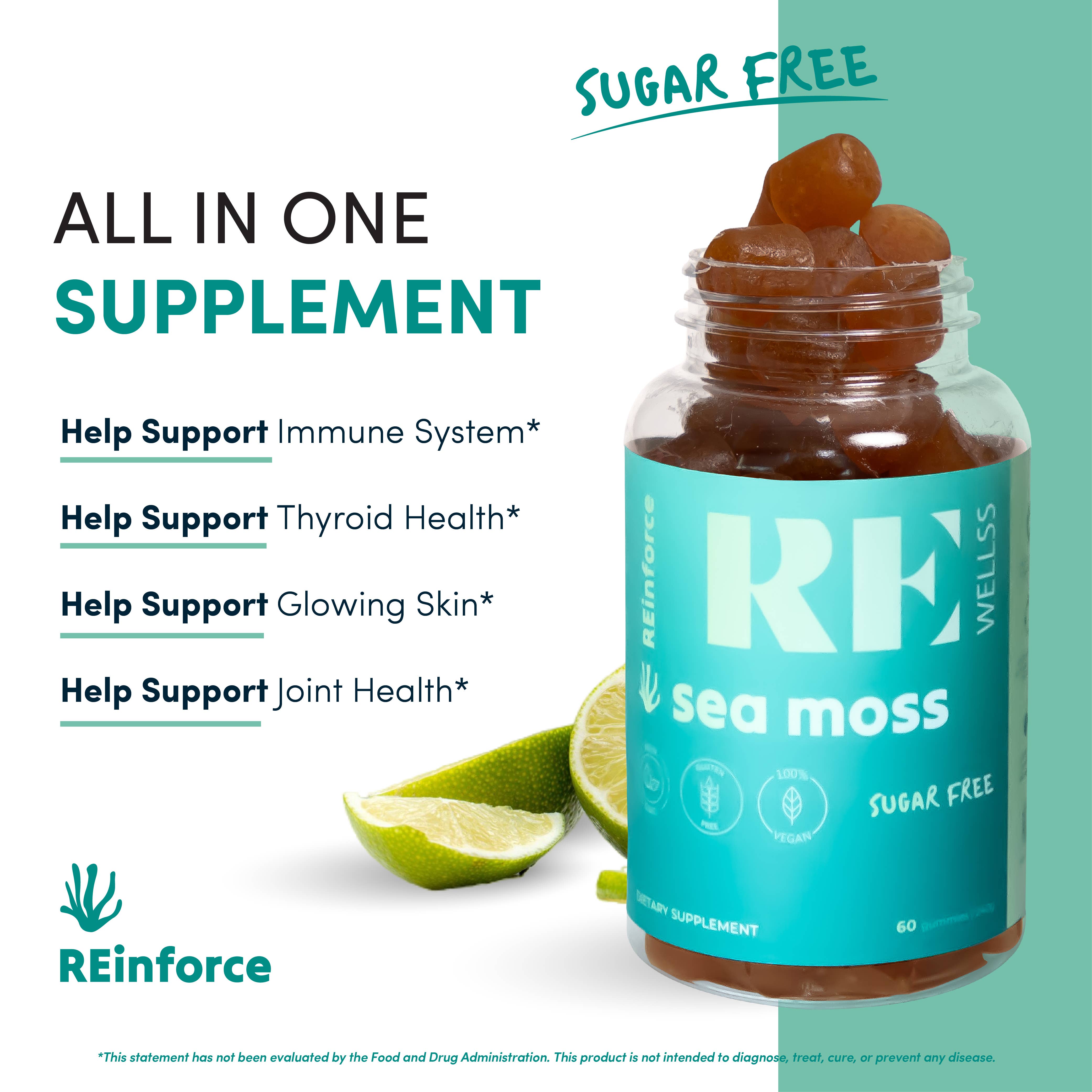 REWELLSS – Engroshandel Kosttilskud og vitaminer – REWELLSS Irish Sea Moss Gummies I Sund hud, led og skjoldbruskkirtelsundhed Jeg fremstillet i USA2