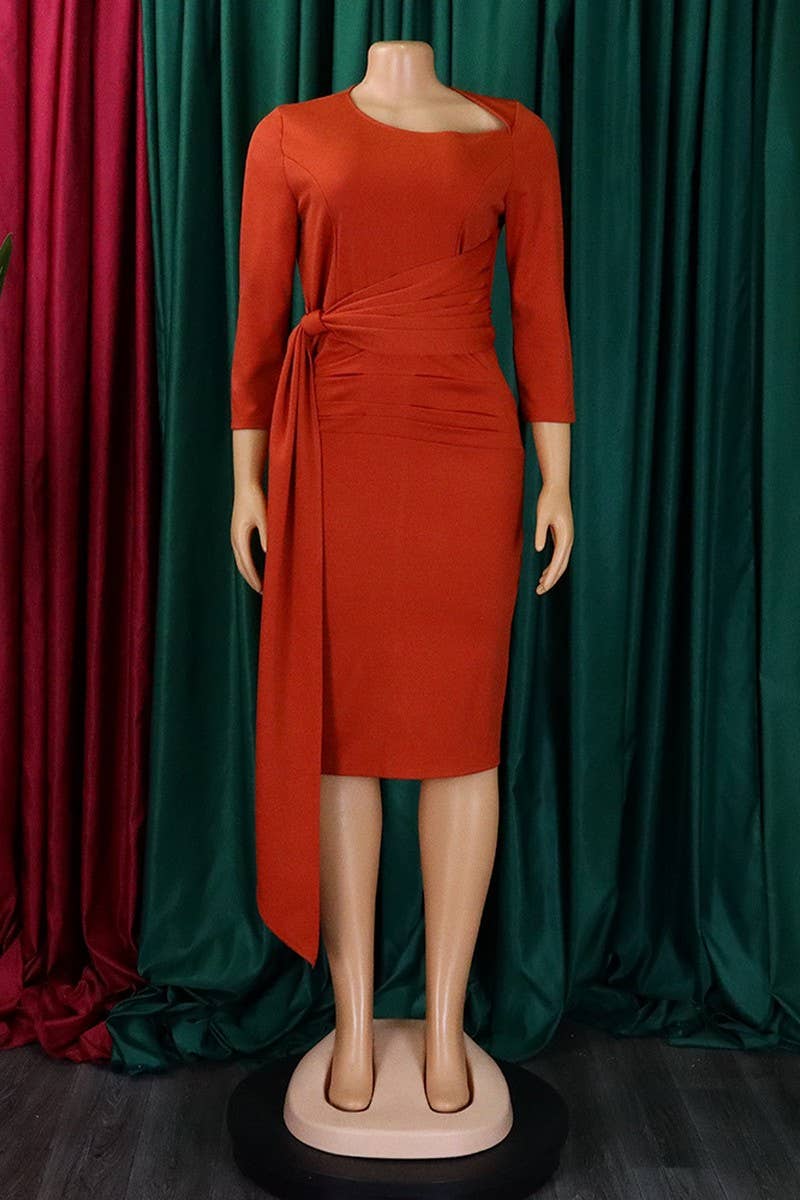 NINEXIS - Vente Robe – femme - CWDSD3581_ ROBE COURTE PLISSÉE À BRETELLES GRANDE TAILLE13