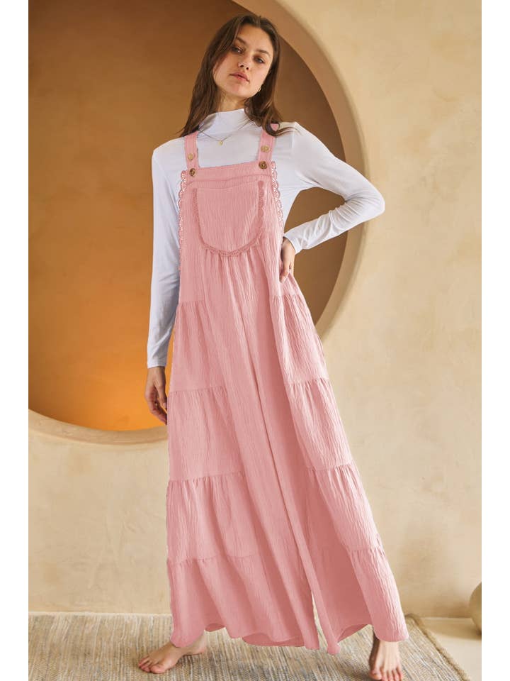 Oddi - Wholesale Jumpsuit - Women's - Solid Airflow Tired Wide Leg Overall Jumpsuit3