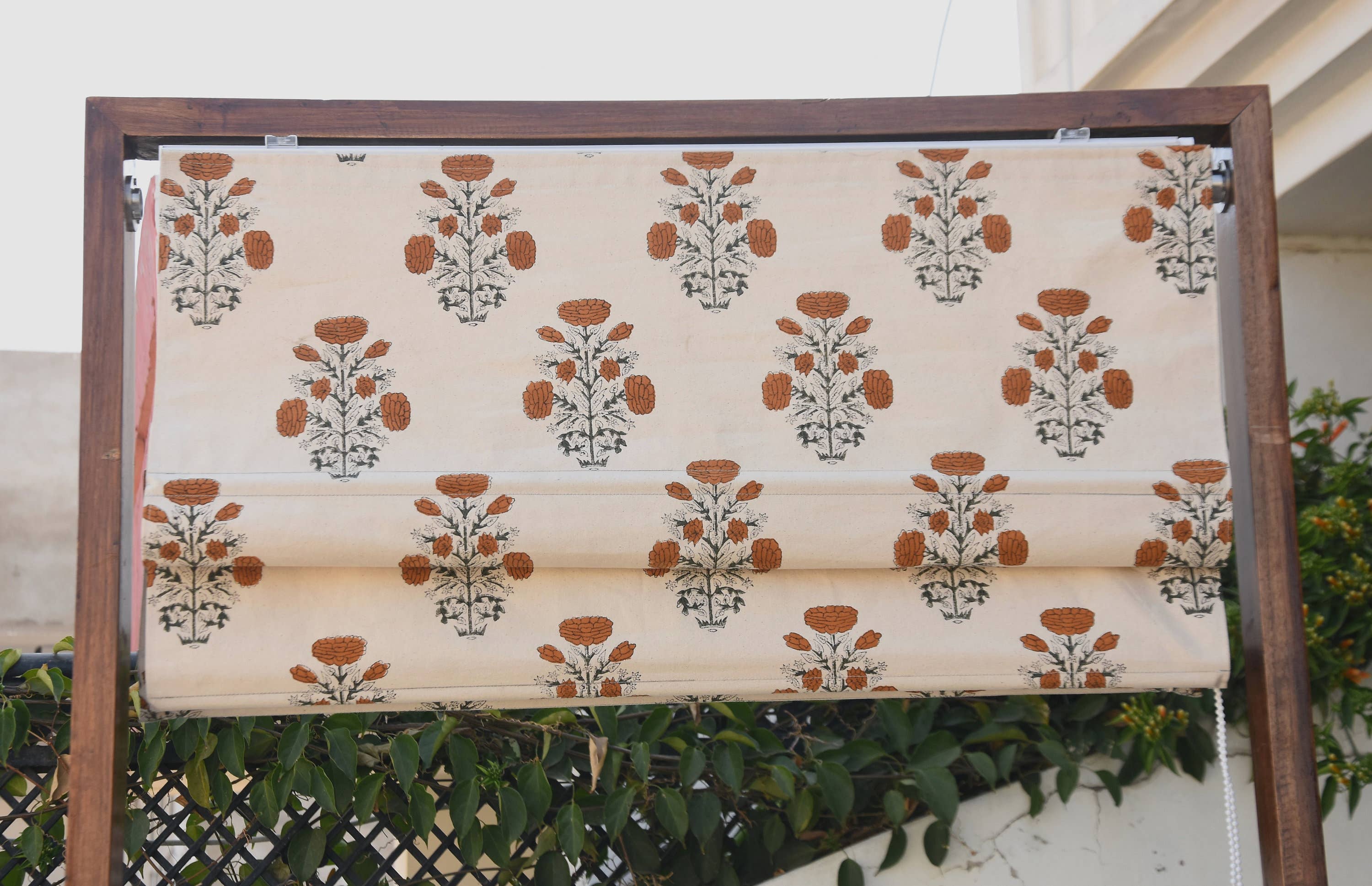 Fabdivine - Wholesale Blinds - Block Print Thick Cotton Floral Roman Shade: Swadesh2