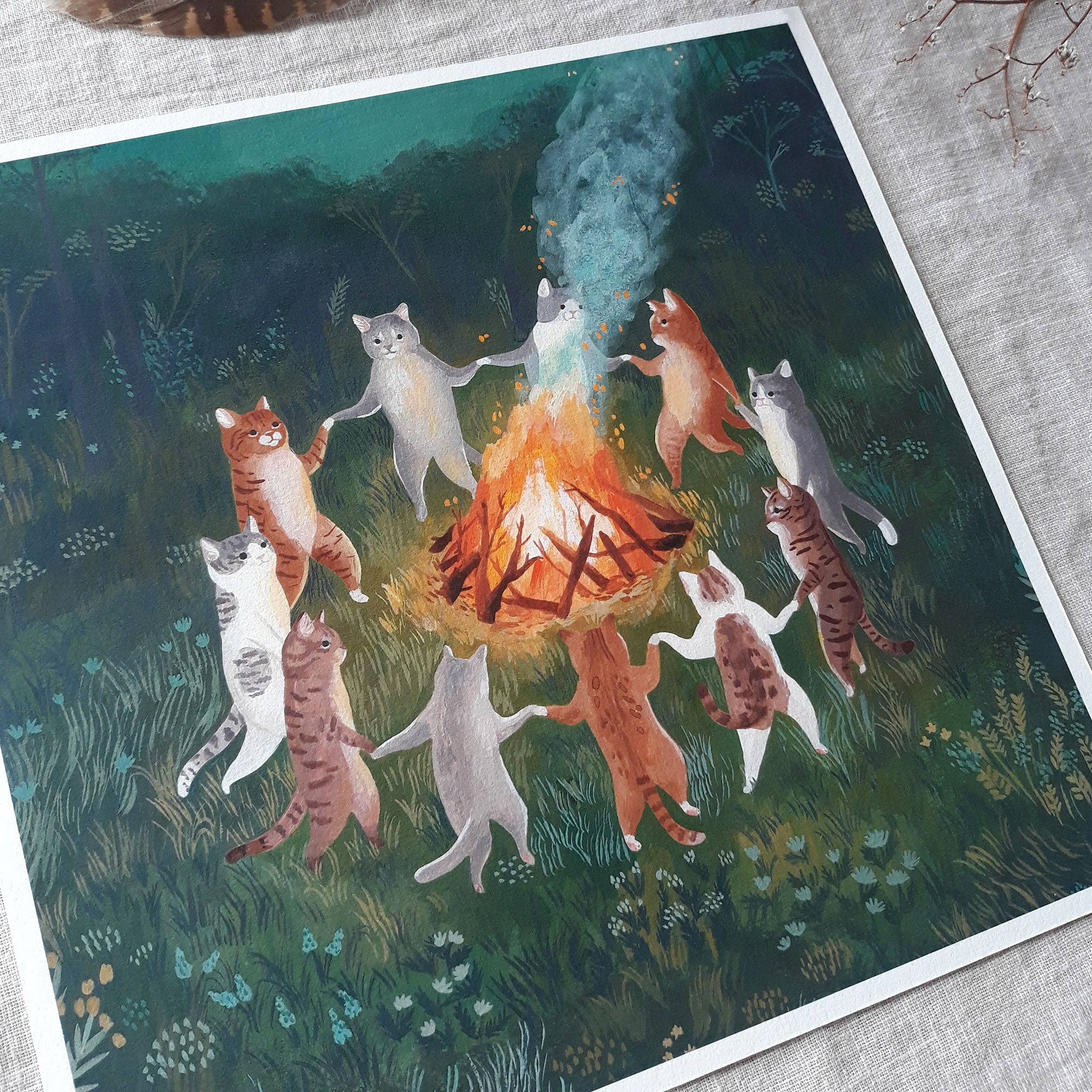 Cécile Berrubé - Wholesale Art Print - Pagan cats print1