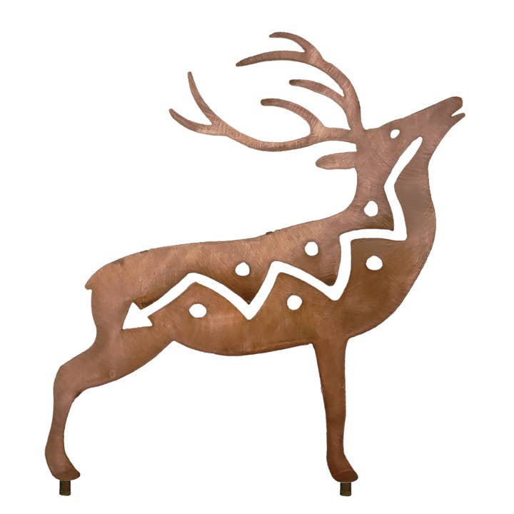 Deer Metal Yard Art Statue, Woodland, Rust Finish for wholesale by Crooks Designs