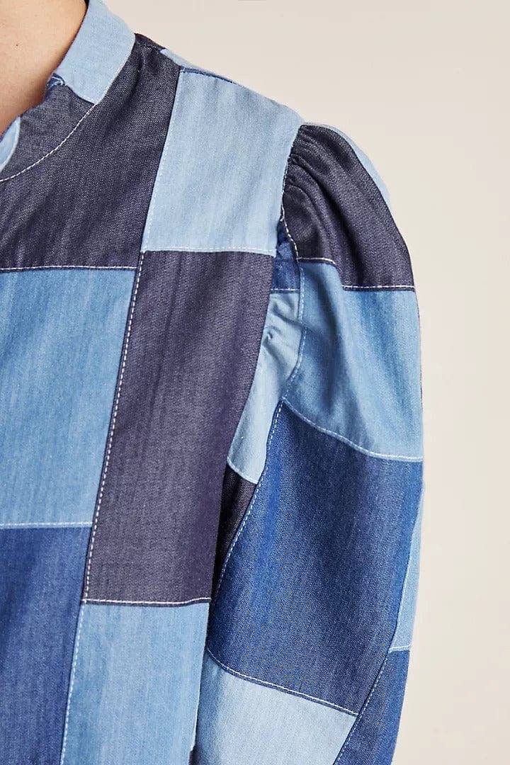 Buttondown Western Style - Denim Patchwork for wholesale on Faire2