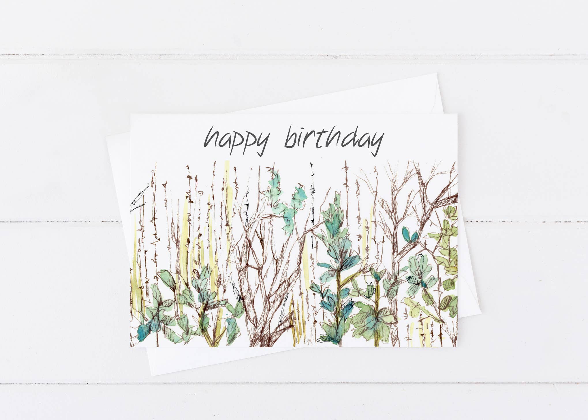 Rugosa & Pine - Wholesale Birthday Card - Sagebrush Happy Birthday Nevada State Flower Greeting Card