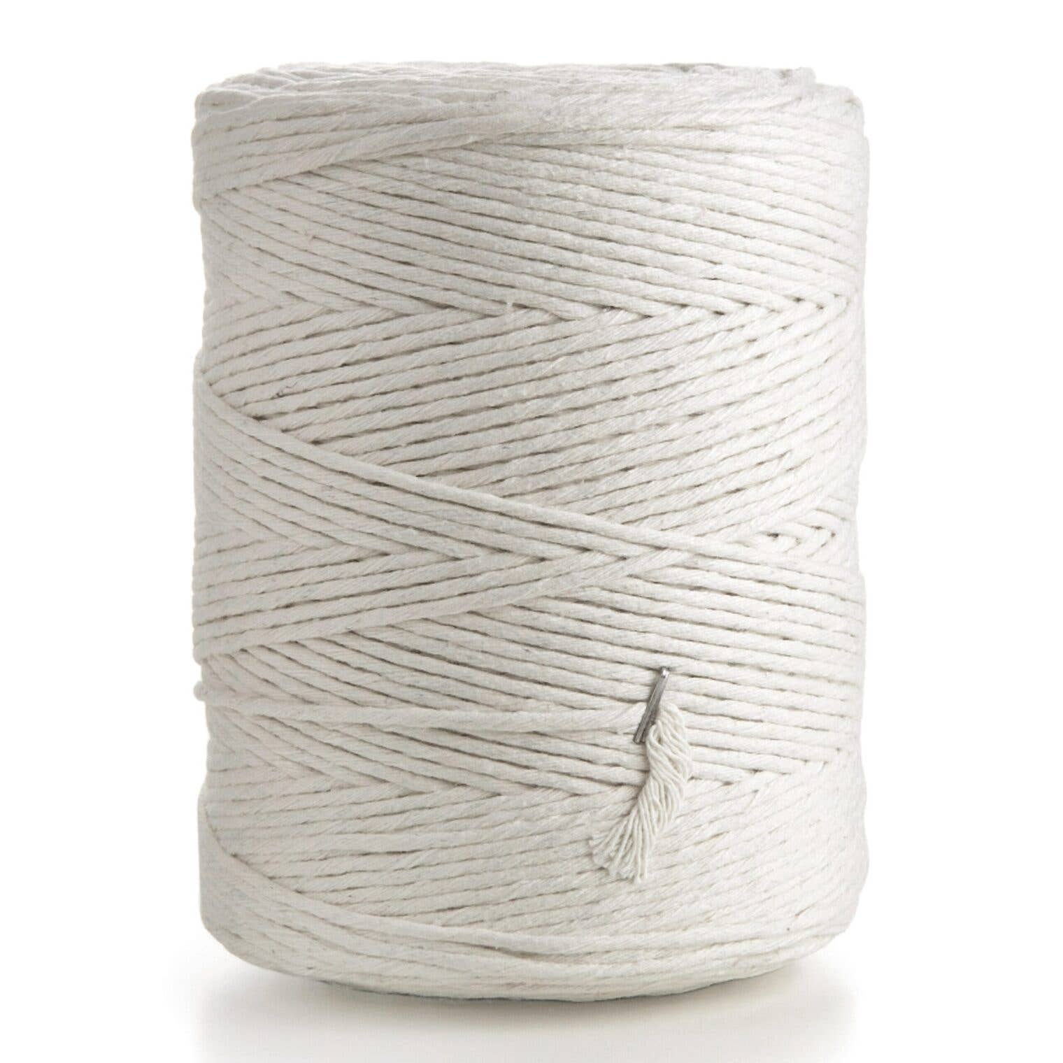 MB Cordas - Vendita all'ingrosso Lana - Corda di cotone per macramè MB Cordas 3 mm naturale, treccia singola 1 filo, 400 m1