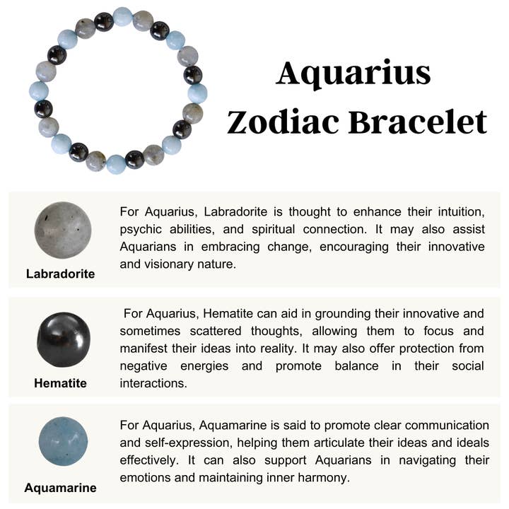 Soothing Crystals – Engroshandel Perlearmbånd – Zodiac Armbånd | Jomfru | Helbredende Ædelstensarmbånd