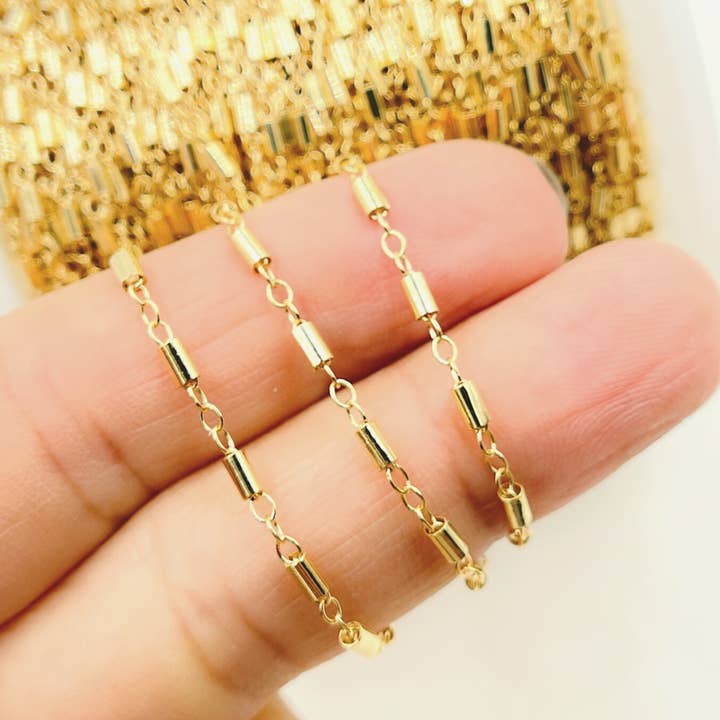Jewels & Chains - Wholesale Link & Chain Necklace - 14K Gold Filled Tube Cable Link Chain. 1121GF