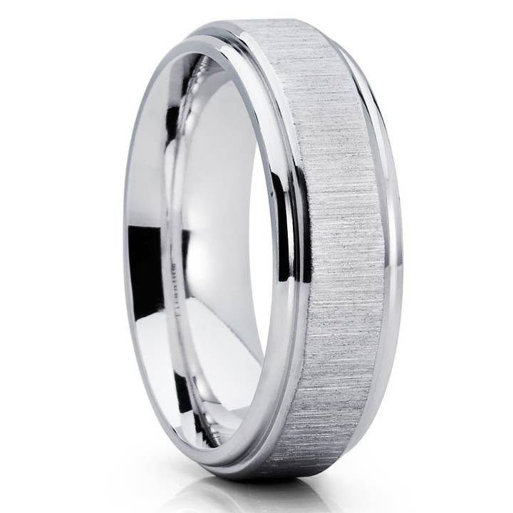 Titanium Wedding Band - White Titanium - Titanium Wedding Ring - Wedding Ring for wholesale on Faire