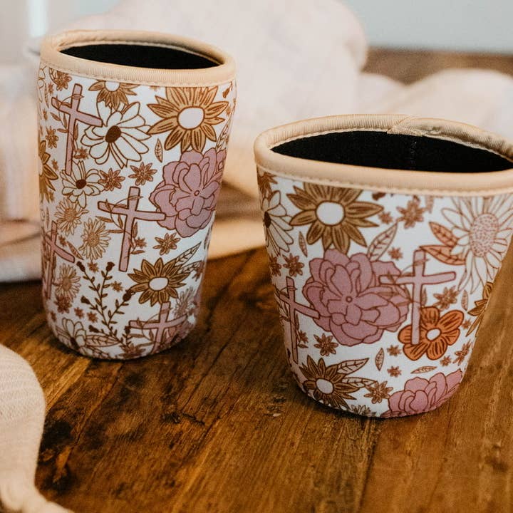 Abundantly Yours - Wholesale Drink Huggers & Koozies - Floral Coffee Sleeve | Coffee Shop Products