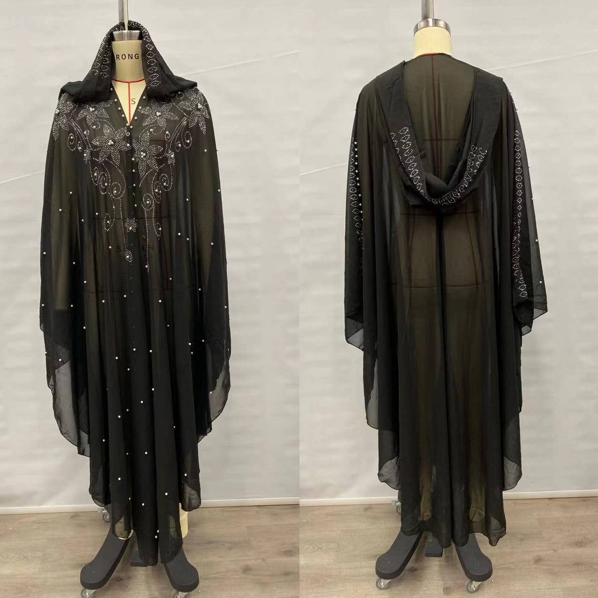 ACCITY - Wholesale Cape - Women's - African Beaded Long Robe Muslim Cape Hooded Dress_CWMM613812