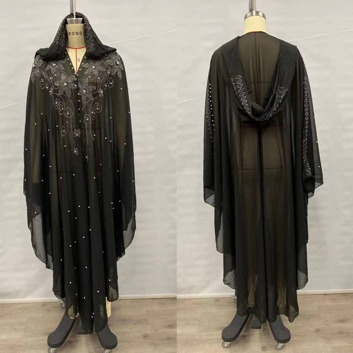 ACCITY - Wholesale Cape - Women's - African Beaded Long Robe Muslim Cape Hooded Dress_CWMM613812