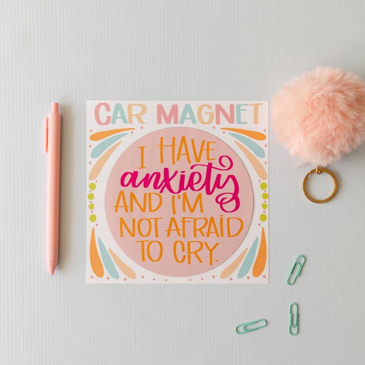 Anxiety Car Magnet - 6 Magnets for wholesale by Colette Paperie