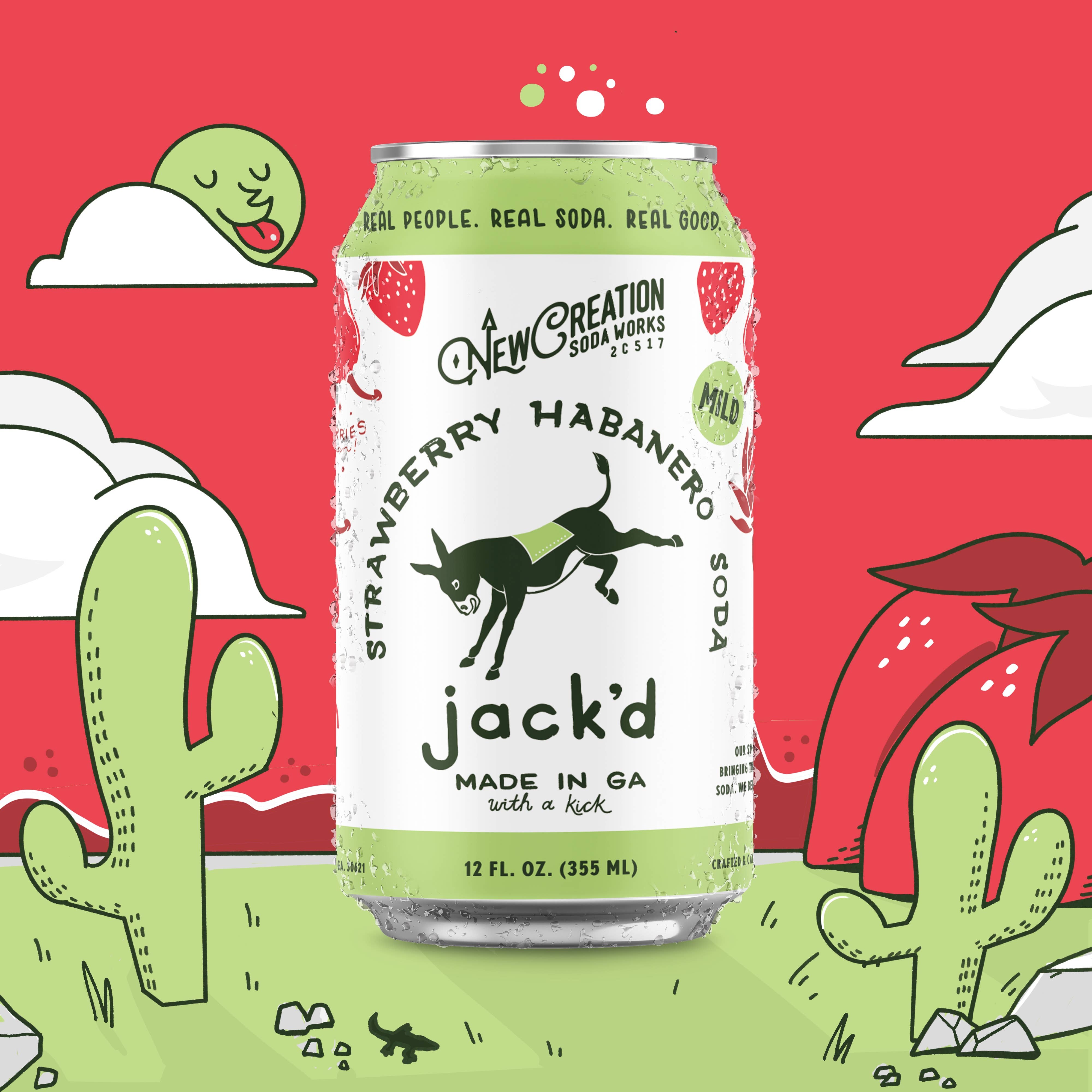 New Creation Soda - Wholesale Soda/Carbonated Drink - Jack'd Strawberry Habanero Soda (Case of 16)2