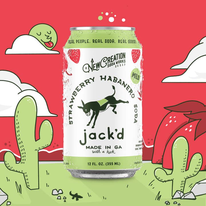 New Creation Soda - Wholesale Soda/Carbonated Drink - Jack'd Strawberry Habanero Soda (Case of 16)2