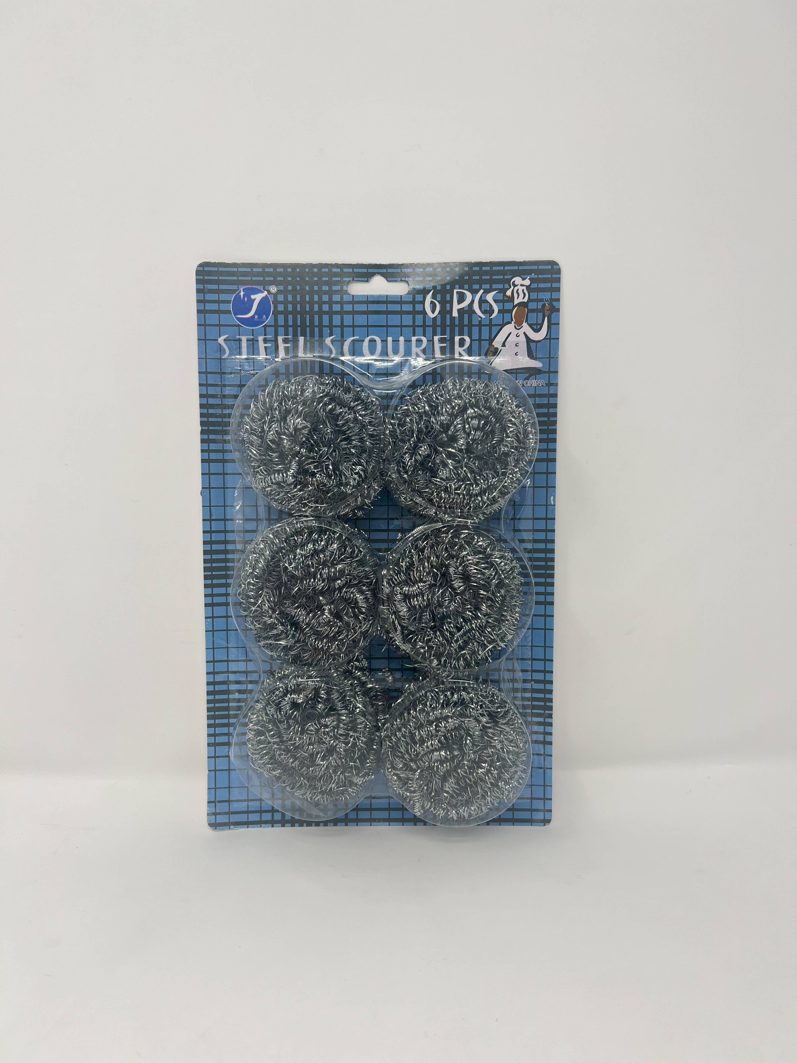 USA HomeMax – wholesale Cleaning sponge – 6pk Stainless Steel Scouring Pads0