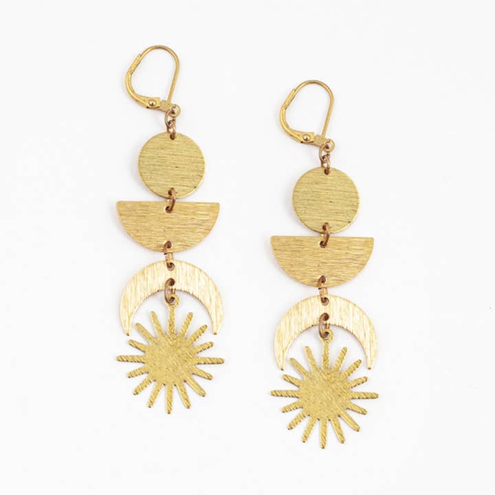 Sun and Moon Totem Earrings for wholesale by Altiplano
