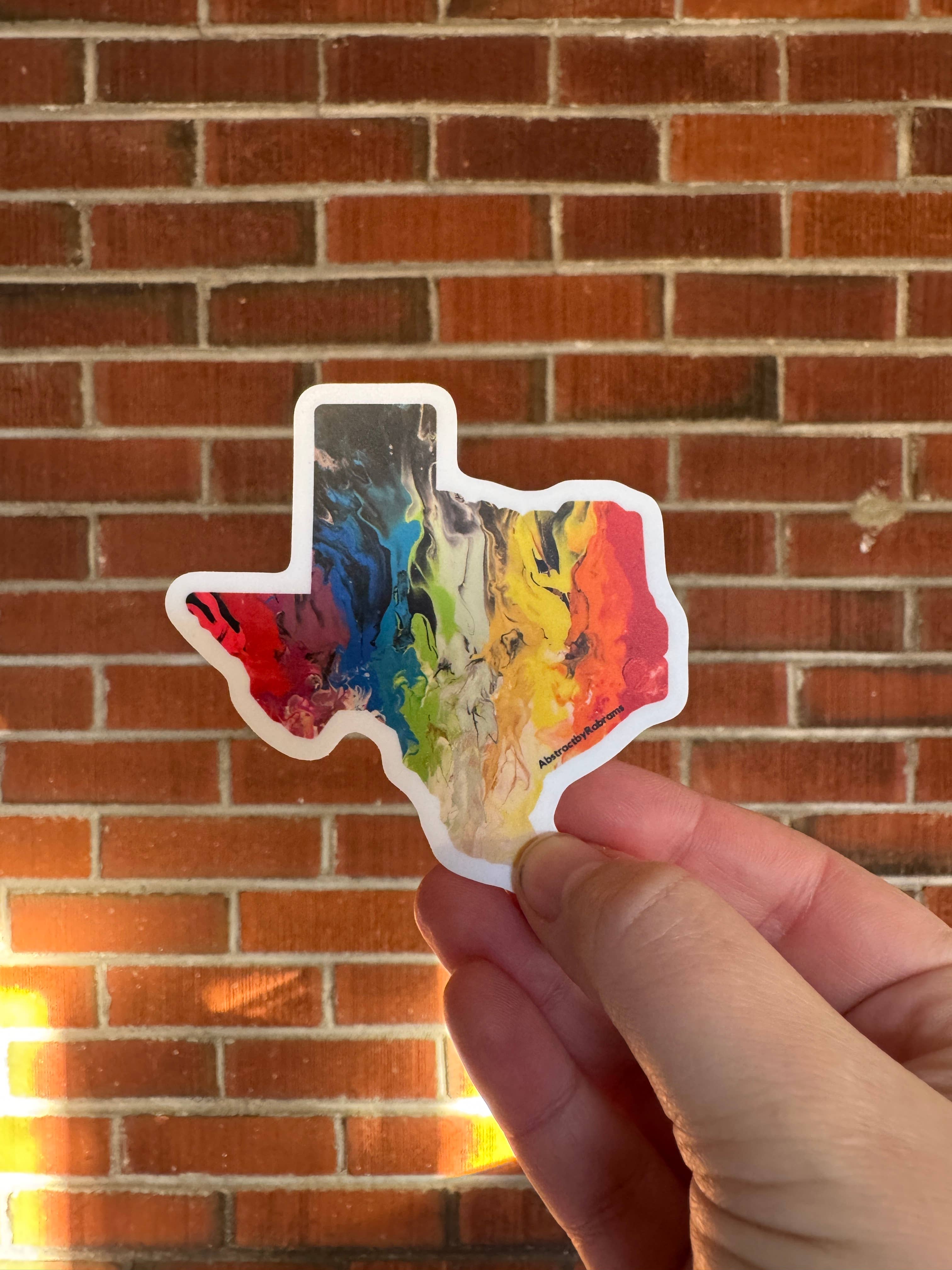 AbstractbyRabrams - Wholesale Sticker - Texas Vinyl Sticker - LGBTQ - Progress Pride and Trans - 3"0