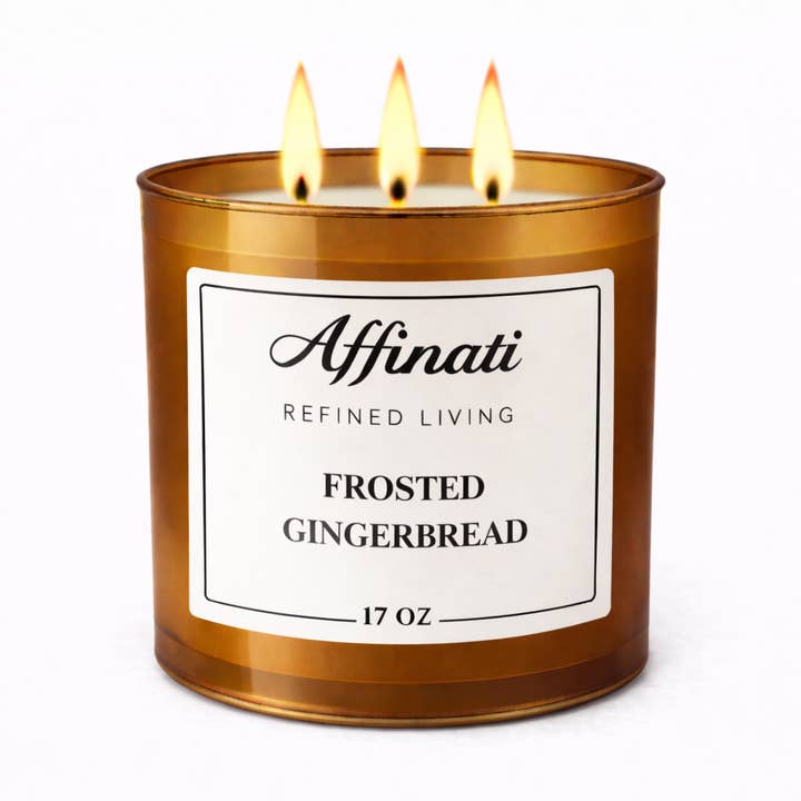 Bougie à 3 mèches Pain d'épice Givré pour la vente par Affinati