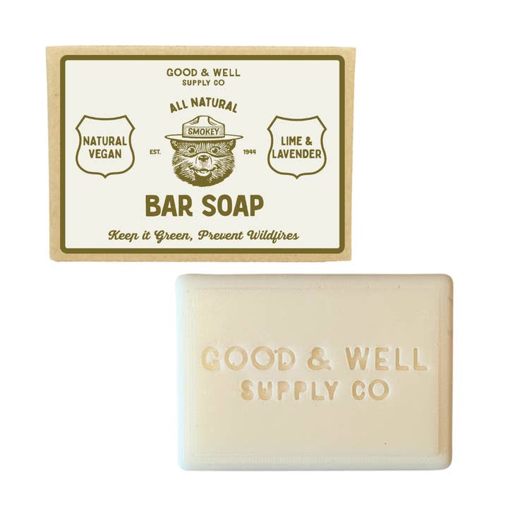 Smokey Bear Bar Soap - Lime & Lavender for wholesale by Good & Well Supply Co.