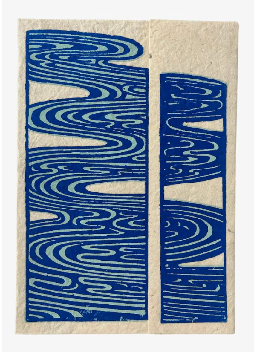 Ganesh Himal Trading - Vendita all'ingrosso Set di cartoleria/cancelleria - Set di Carte in Carta Lokta Fatta a Mano, 8 Carte con Design a Onde4