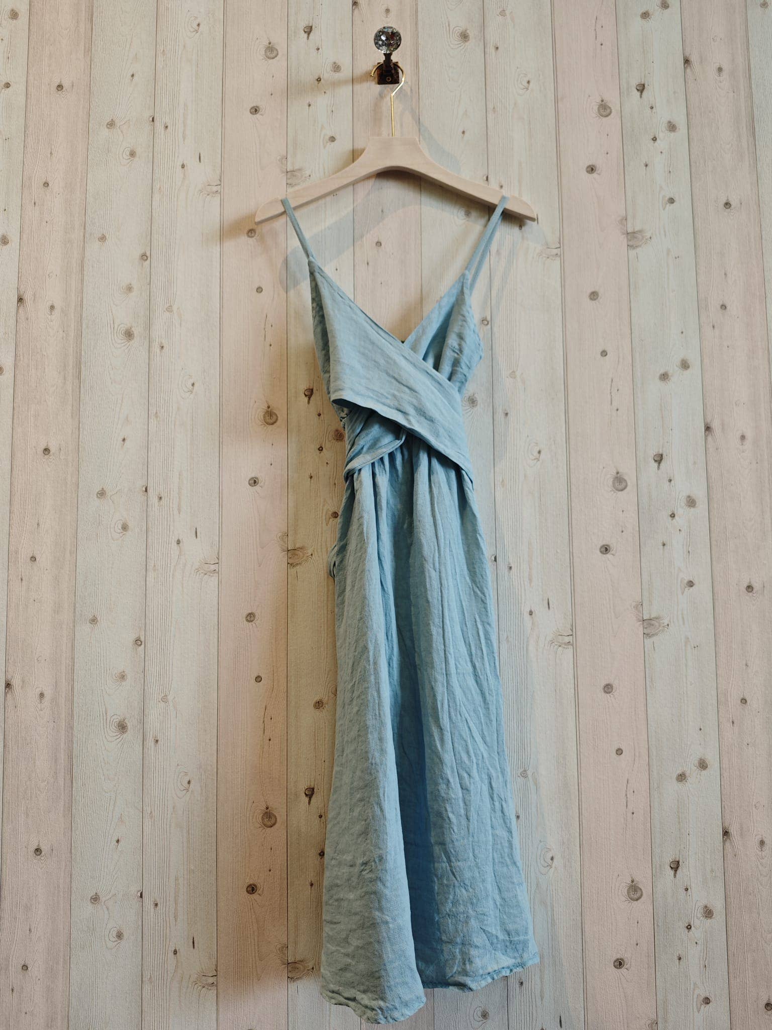 Linen & More - Wholesale Dress - Women's - REF 25811 DRESS WITH CROSSED BOW 100% LINEN8