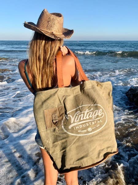 Classic Tote Taske Lærred Daglig eller Strand - RETRO RR17 for engroshandel hos Casa Natura Design SL