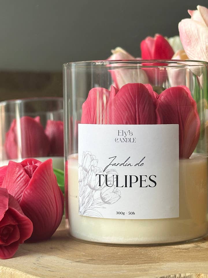 Tulip garden candle for wholesale by Ely's candle