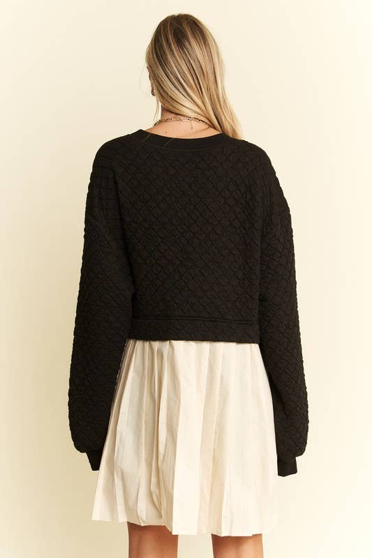 JADE BY JANE – Großhandel Kleid – Damen – LANGÄRMLIGES PLISSEE-ROCKKLEID AUS BAUMWOLLE8