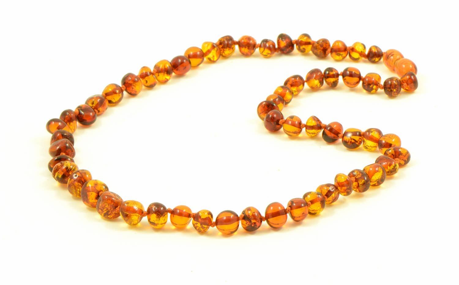 The Natural Amber - Wholesale Beaded/Pearl Necklace - Cognac Baroque Polished Amber Beads Necklace for Adult2