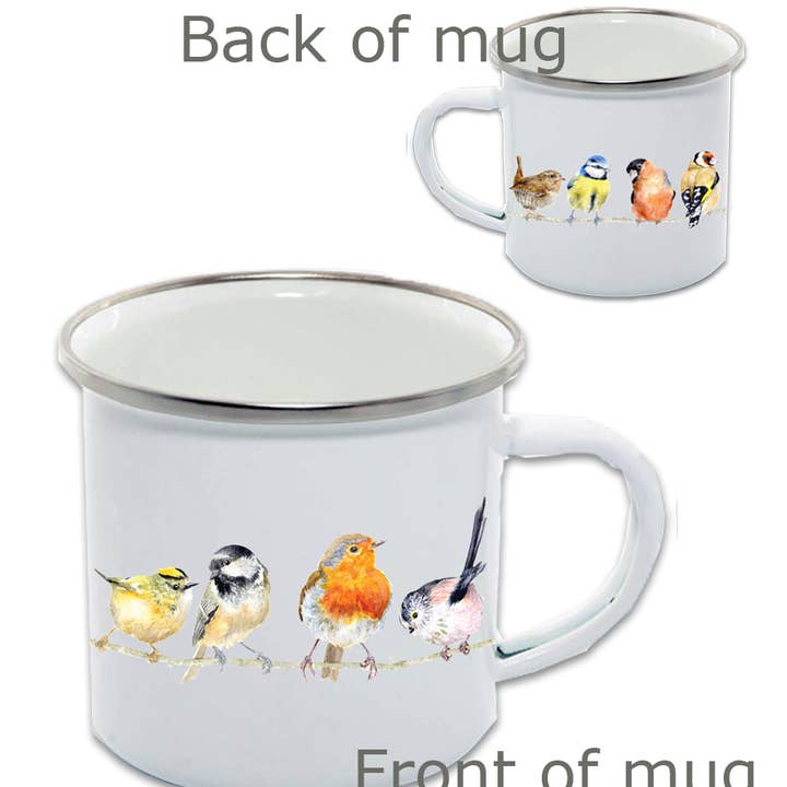Enamel Mug, Garden Birds for wholesale by Field and Fur Gifts