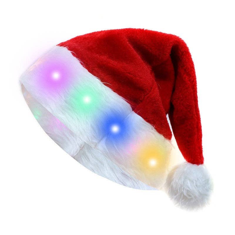 UZ Wholesale Store - Wholesale Santa Hat - Christmas Hat Adult Kids Plush LED4