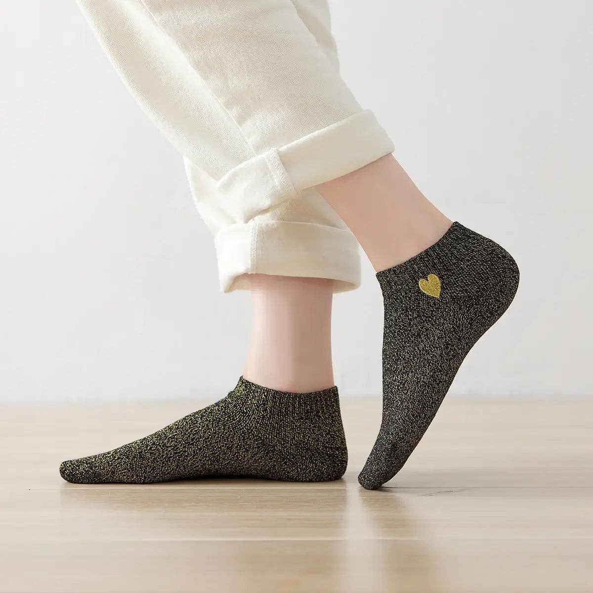 multicolor Pack de 4 Calcetines Lurex y Corazón con Purpurina Mujer I 35-41 de venta al por mayor en Faire4