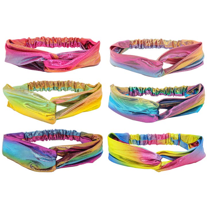 Frog Sac - Wholesale Fashion Headband - Kids - Metallic Mermaid Knot Headbands - 6 Pack