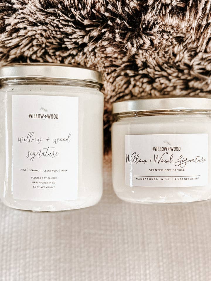 Willow and Wood Scented Soy Candle for wholesale by Willow and wood candle