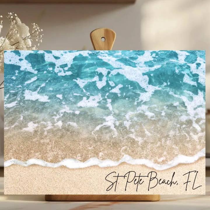 Aangepast Ocean Beach Bestemming Gehard Glas Snijplank voor wholesale door AvaryMaeInspirations