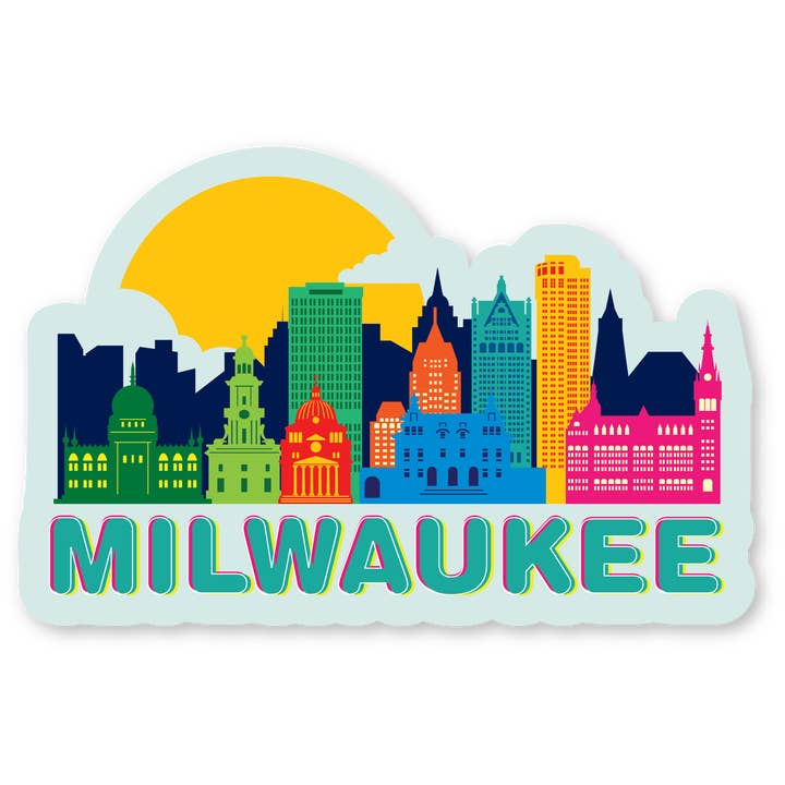 Morris Magnets - Wholesale Decorative Tabletop Object - Desk Ornament - Milwaukee WI Retro Skyline