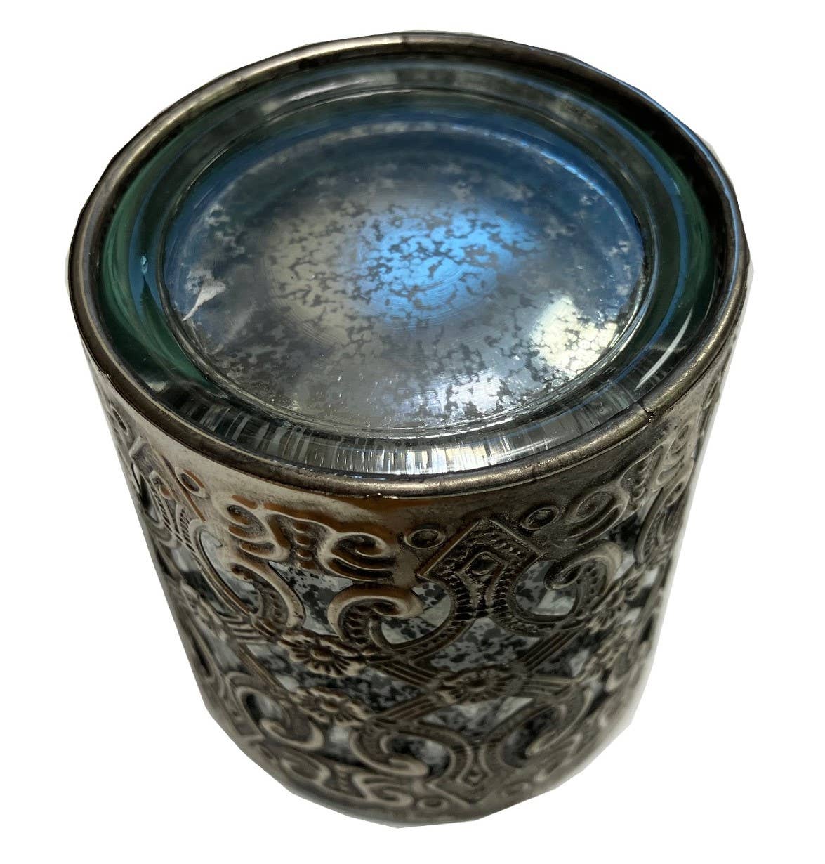 Will's Company - Wholesale Candle Holder - Elegant Metal & Glass Antiqued Silver Votive Candle Holder1