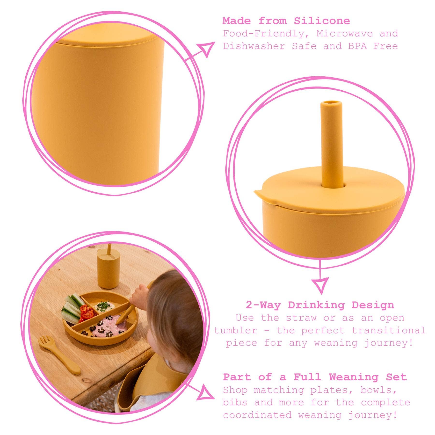 Rinkit Ltd - Wholesale Drinking Glass/Cup - Kids & Baby - 170ml Baby Silicone Straw Cup - By Tiny Dining3