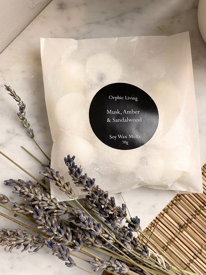 Musk, Amber & Sandalwood - Wax Melts for wholesale by Orphic Living