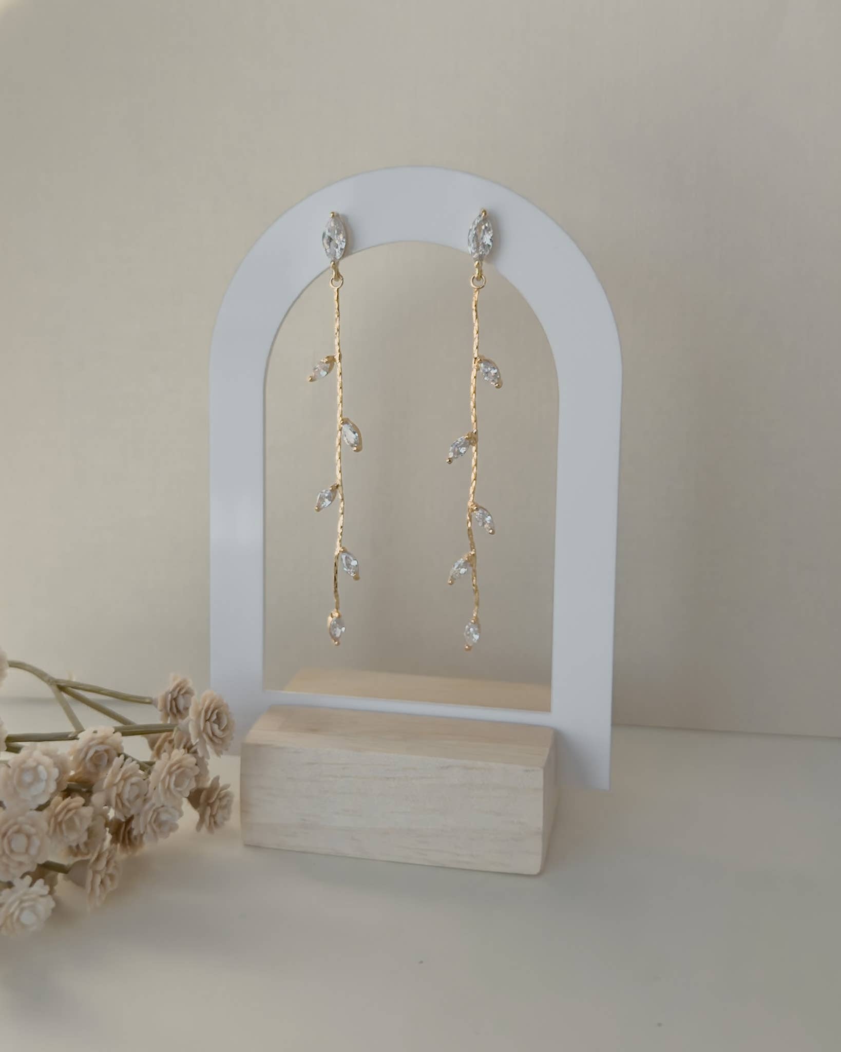 Clay & Fern Co. - Wholesale Dangle Earrings - Lydia Earrings - Gold Wedding Jewelry