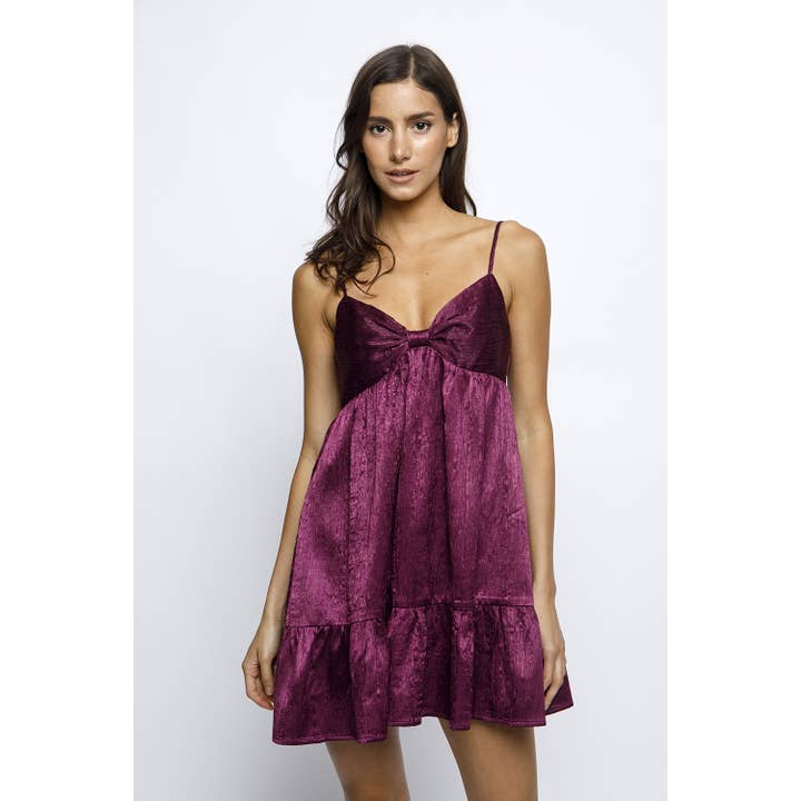 PLUM JD7202- SATIN CREPE BABY DOLL DRESS for wholesale on Faire