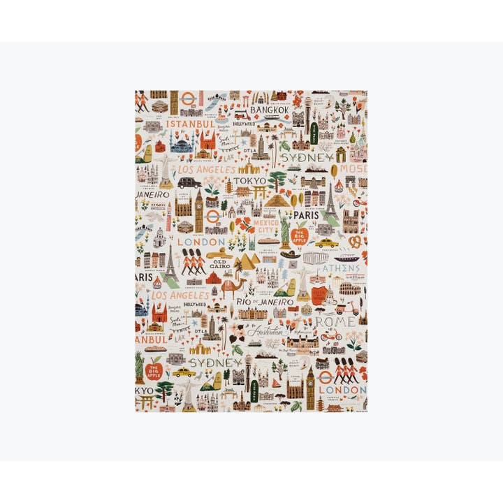 Rifle Paper Co - Wholesale Flat Wrap - Bon Voyage Wrapping Sheet (Single Sheet)1