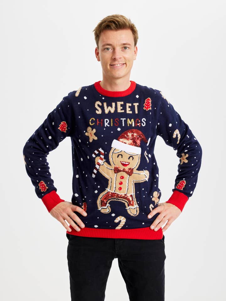 ChristmasSweats - Vente Pull en maille – homme - Cute cookie man - Hommes