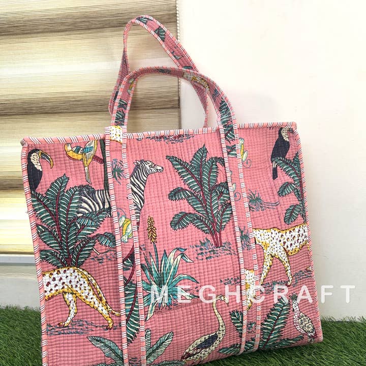 Meghcraft - Wholesale Tote Bag - Women's - Assorted Cotton Quilted Multipurpose Tote Bag | Beach Bag11