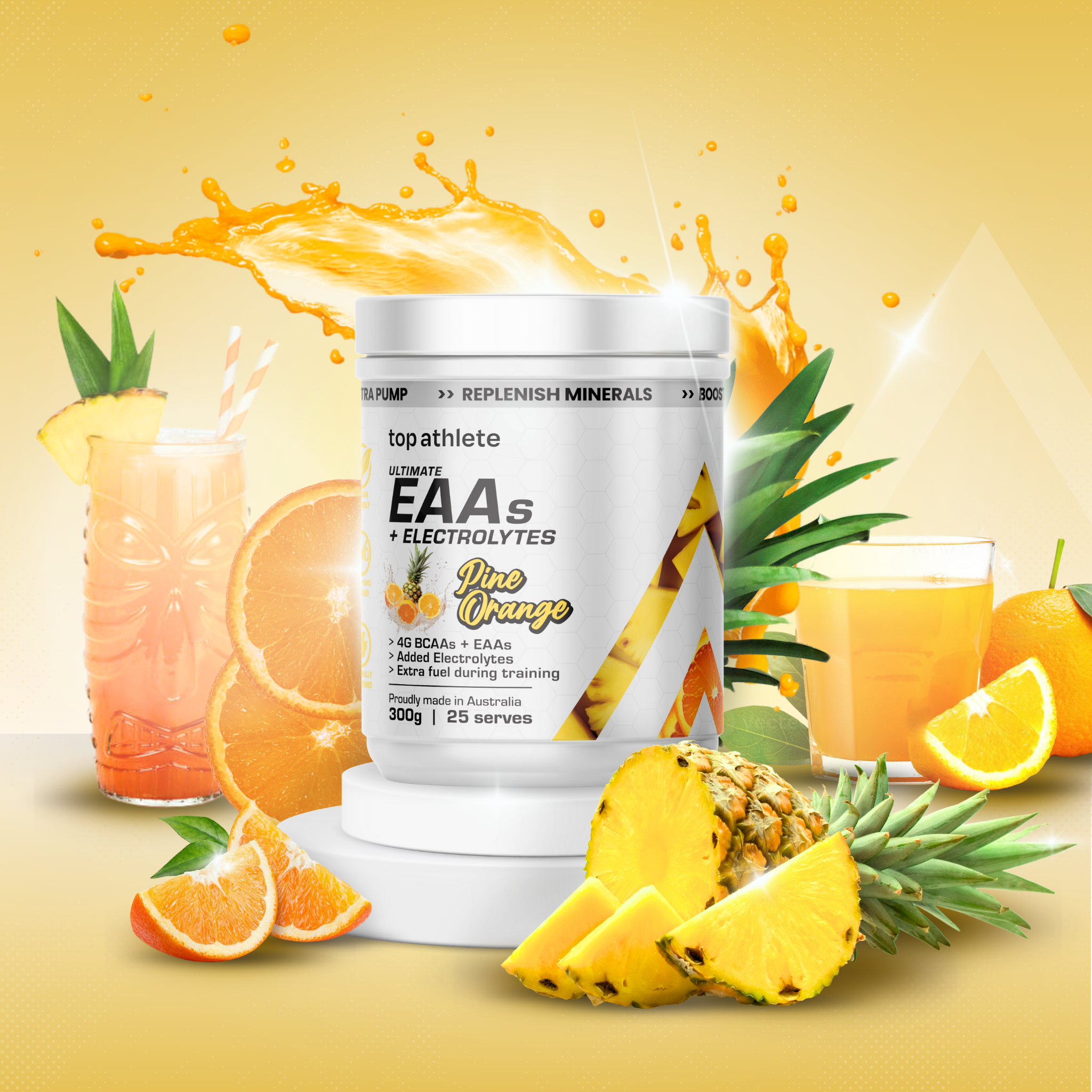 Top Athlete – Engroshandel Kosttilskud og vitaminer – Ultimate EAA+ Elektrolytter - Ananas Appelsin1