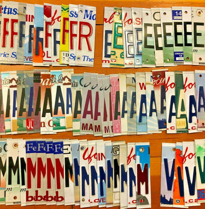 Bulk License Plate Letters and Numbers for Crafters - Each order equals 25 Pieces for wholesale by RusticPlates